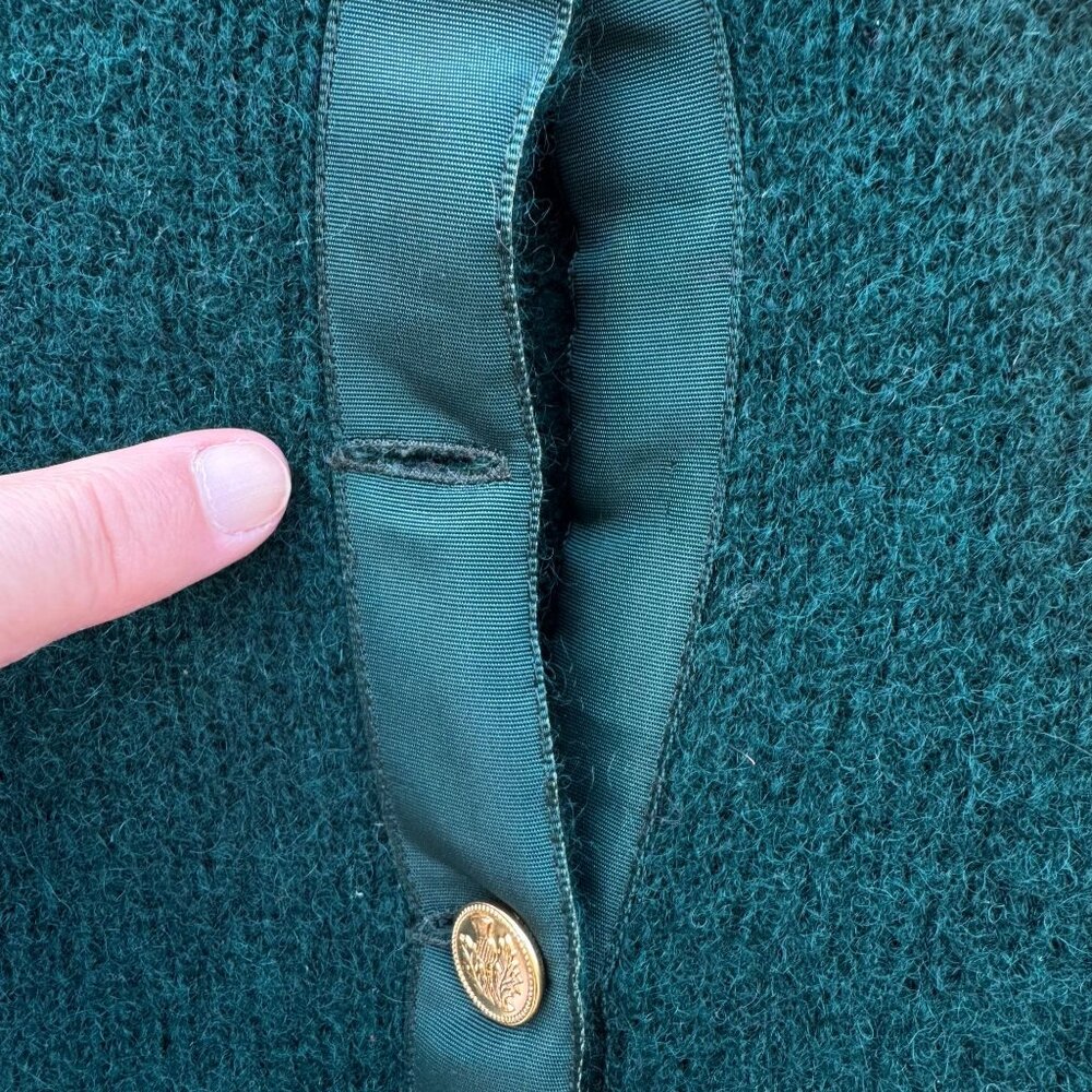 Braemar Vintage Womens Green‎ Wool Knit Shetland Cardigan Sweater Button Defects - Picture 7 of 14
